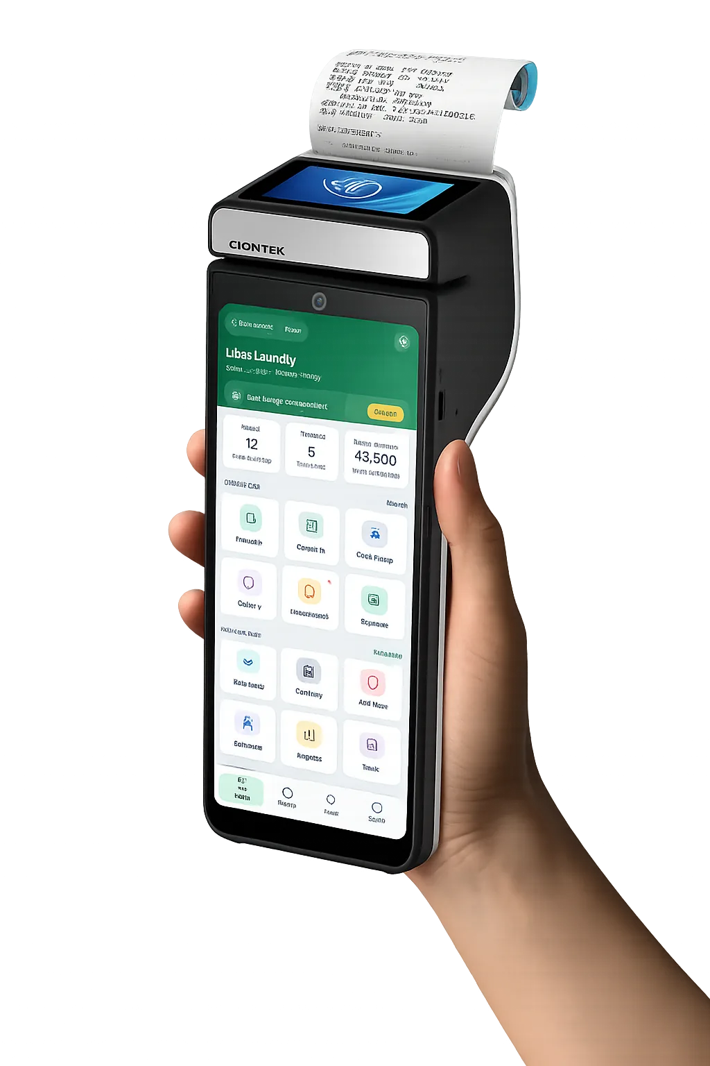 Crystal Clean laundry software on CS50S Smart POS