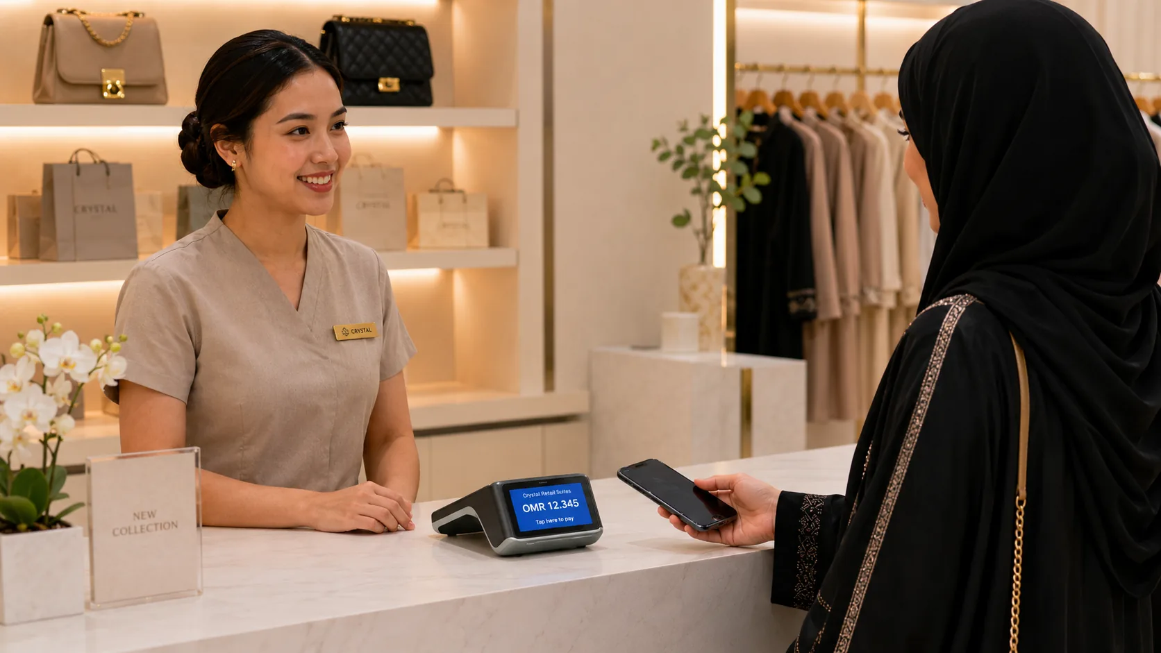 Crystal Boutique on CS50S Smart POS — fashion retail in Oman